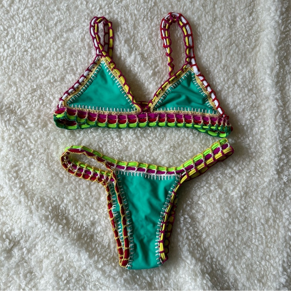 Green Crochet Bikini